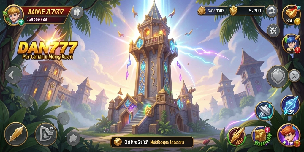 Tangkapan layar menunjukkan aksi seru dalam permainan Tower Defense.