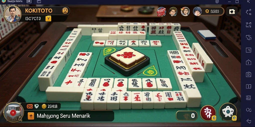 Tampilan menawan dari gameplay Mahjong di KOKITOTO.