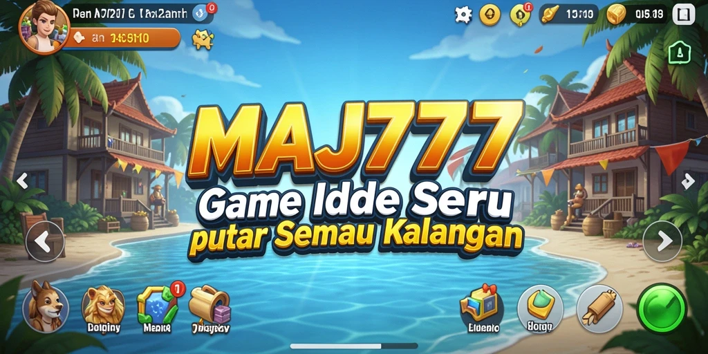 Screenshot gameplay MAJ777 menampilkan karakter unik yang aktif mengumpulkan sumber daya.