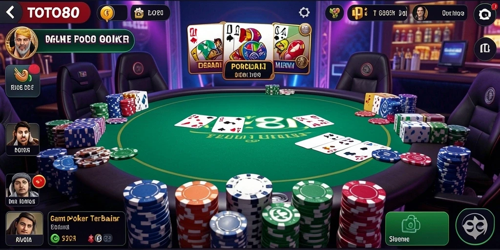 Tangkapan layar permainan TOTO80 menampilkan aksi poker yang mendebarkan.